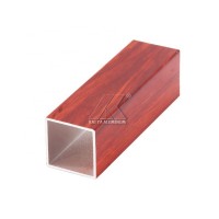 Construction Decoration Oxidized 6063 Wood Grain Aluminum Square Tube and Pipe Aluminum Tube Cutting